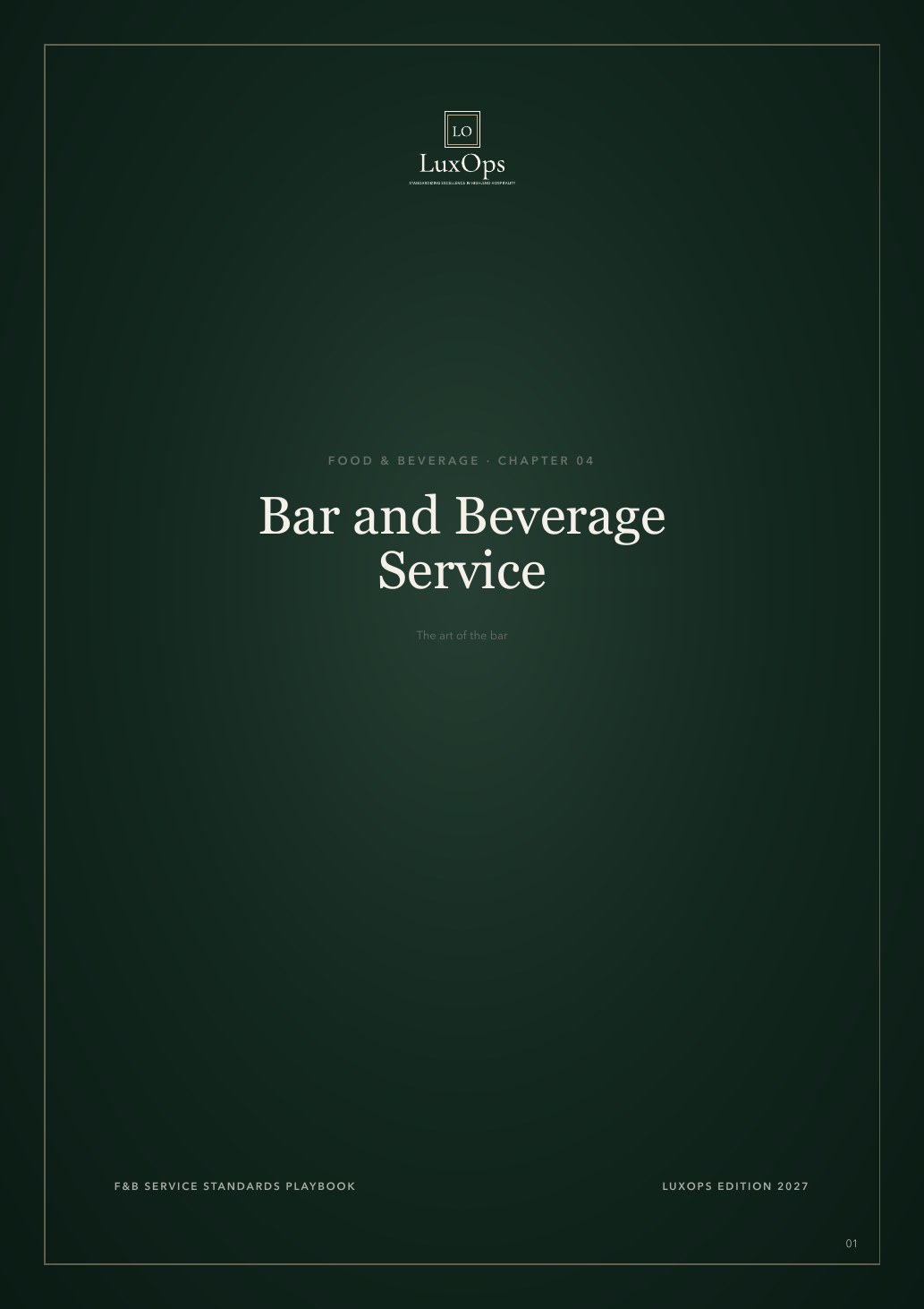 Chapter 04 · Bar & Beverage Service