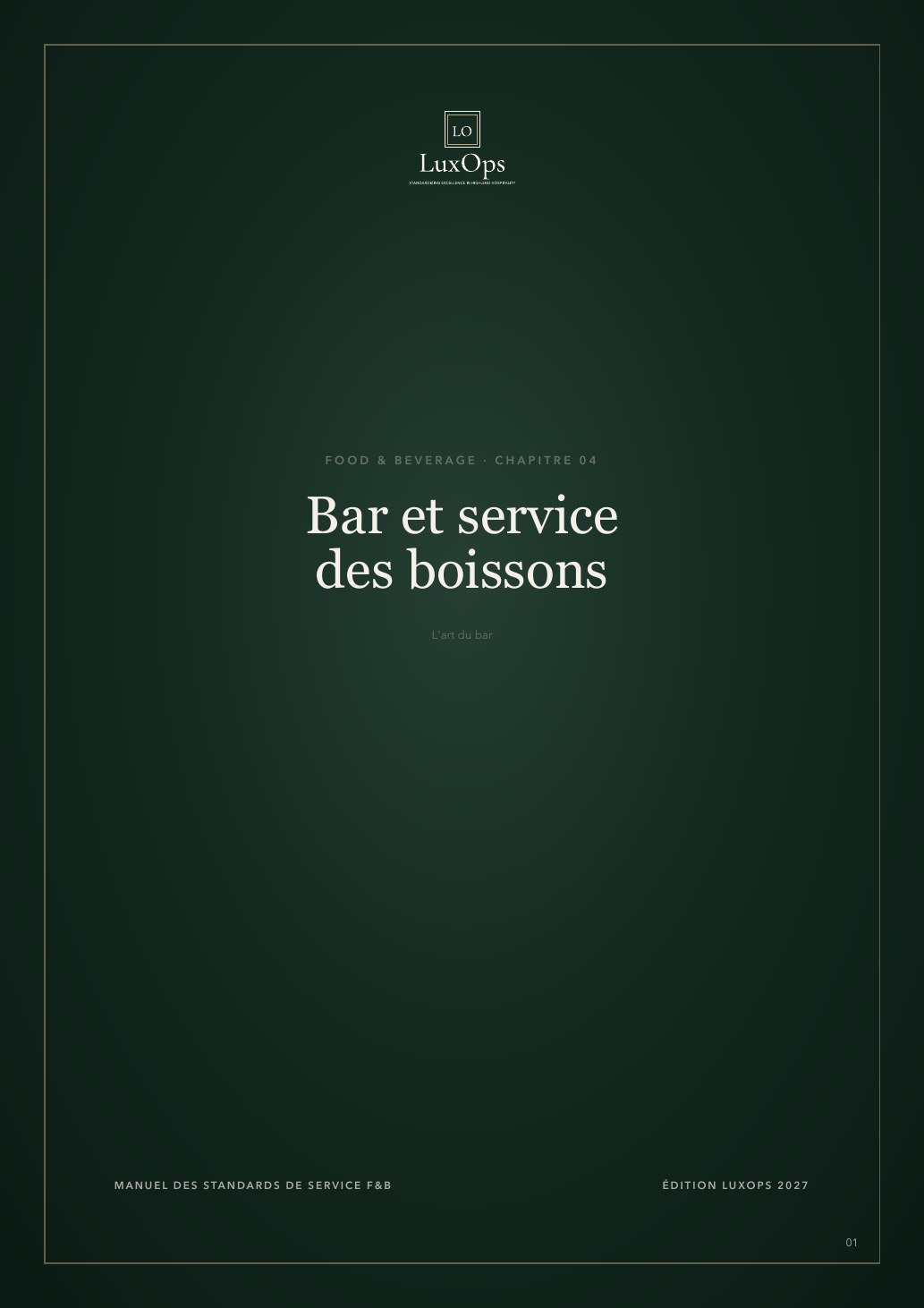 Chapitre 04 · Bar & service des boissons
