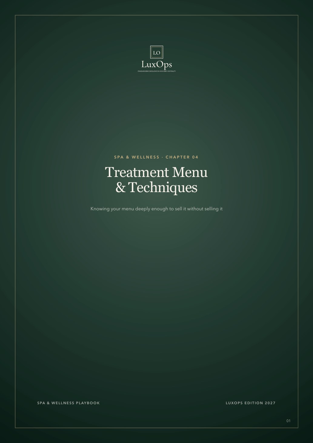 Chapter 04 · Treatment Menu & Techniques