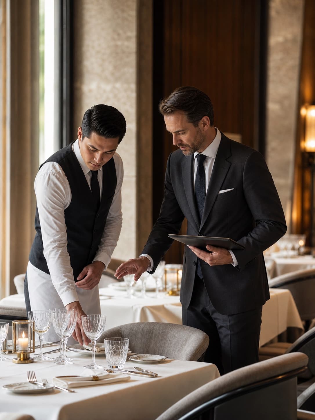 Séquence de service restaurant hôtel