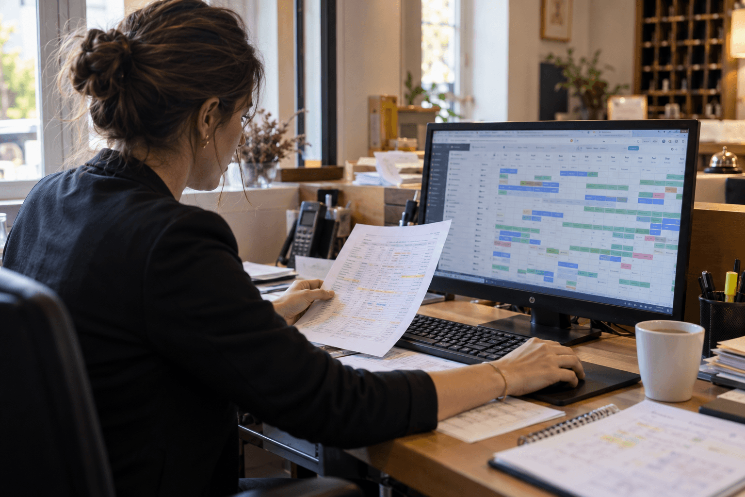 Checking hotel availability on screen