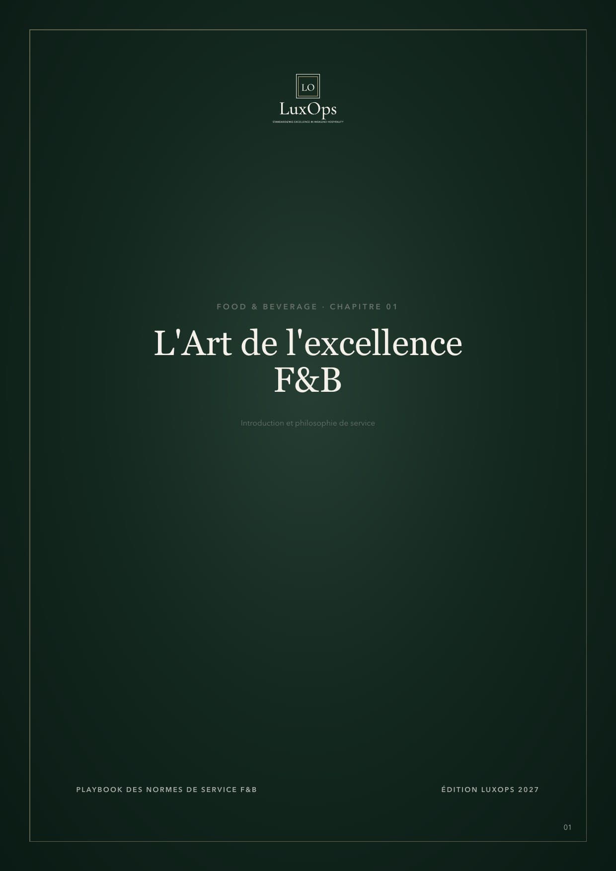 Couverture du Manuel SOP Food & Beverage, édition 2027