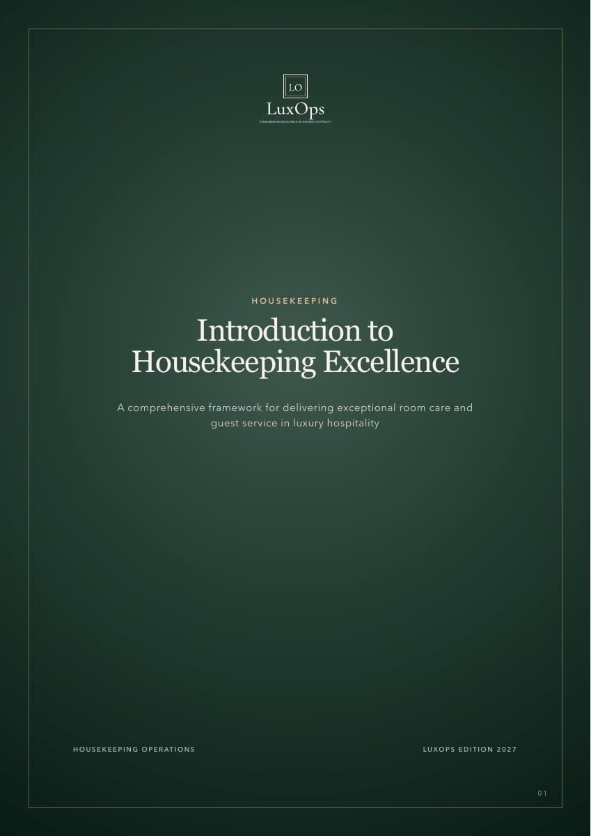 Housekeeping SOP manual, 2027 edition