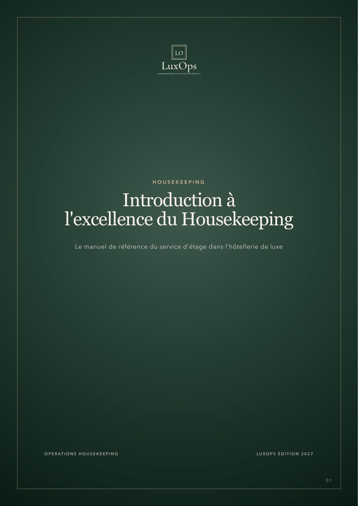 Couverture du Manuel SOP Housekeeping, édition 2027