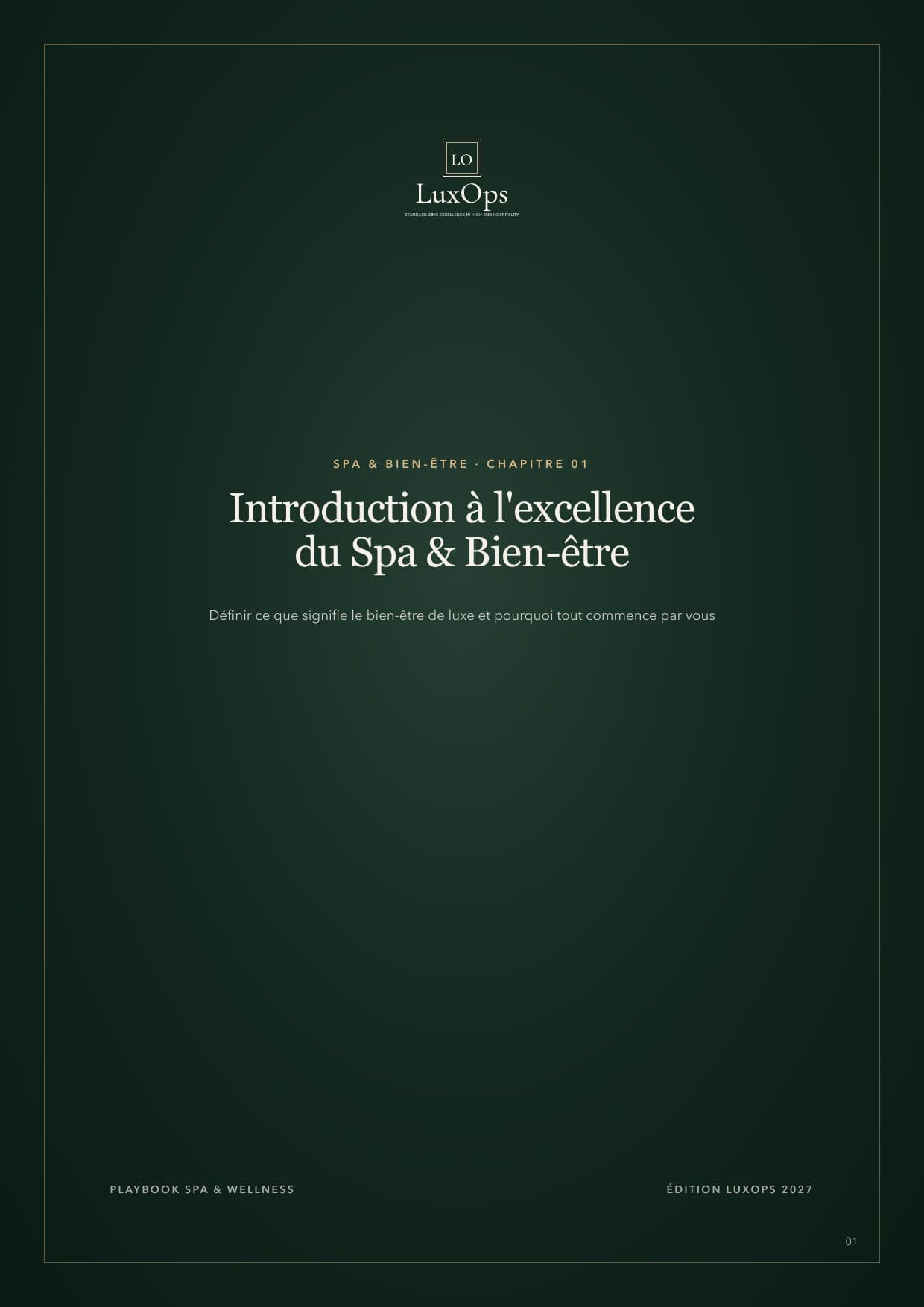 Couverture du Manuel SOP Spa & Wellness, édition 2027